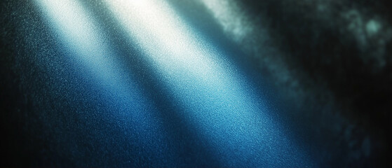 Poster - Light rays in abstract style illuminating a dark background with soft blue tones and ethereal glow