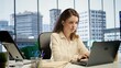 © DC Studio - Portrait of powerful woman CEO working in a modern corporate office, managing daily business operations, optimizing workflow and ensuring the company meets its performance targets. Camera B.