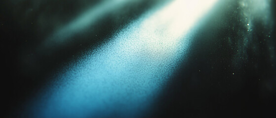 Poster - Light beam shining through background with particles and haze creating a mystical atmosphere