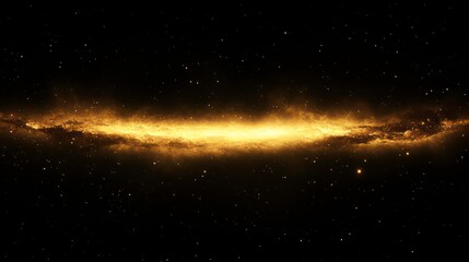 Poster - Golden galactic stream in dark space.
