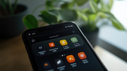 Poster - A close-up of a smartphone screen displaying app icons and notifications.