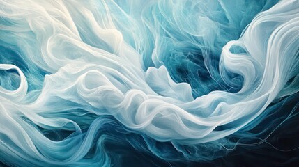 Poster - Abstract swirling blue and white fabric texture.
