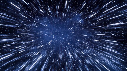 Poster - Abstract image of light streaks radiating outwards, creating a sense of speed and movement.