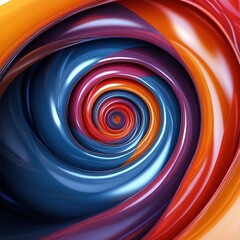 Poster - Spiraling colorful abstract design digital art vivid environment artistic perspective visual impact