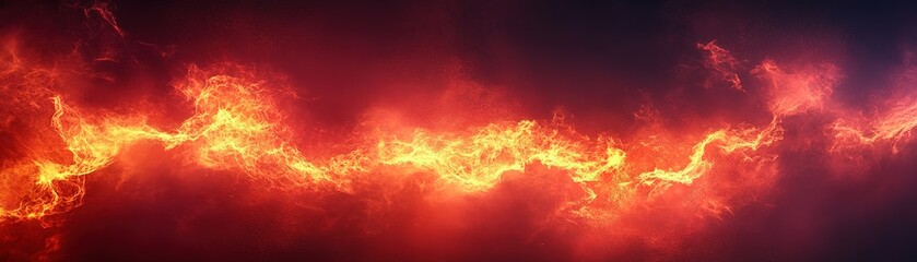 Poster - Dynamic fire effects abstract background digital art dark environment high angle energy and motion concept