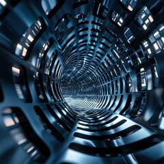 Poster - Exploring the depths of modern design abstract tunnel graphic art futuristic environment unique perspective
