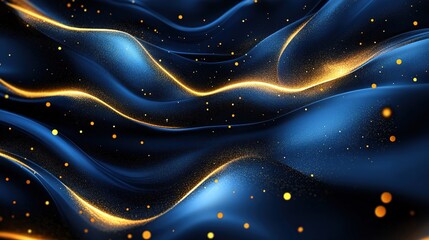 Poster - Dynamic waves of light and color abstract art scene digital creation vibrant environment close-up view motion concept