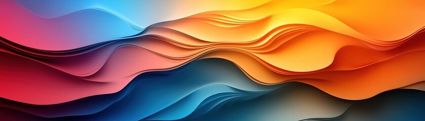 Poster - Dynamic color waves abstract art digital canvas vibrant composition modern design artistic perspective visual inspiration