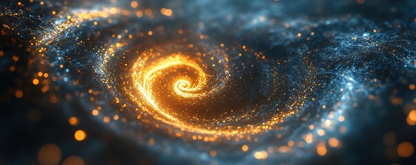 Wall Mural - cosmic spiral formation outer space digital art nebula environment wide-angle view astronomy concept