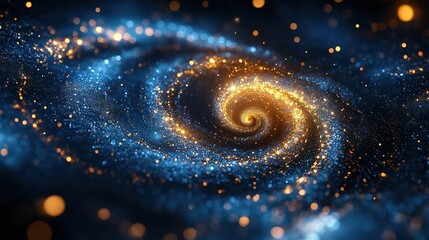 Wall Mural - cosmic spiral galaxy formation outer space digital art universe wide angle astronomical beauty