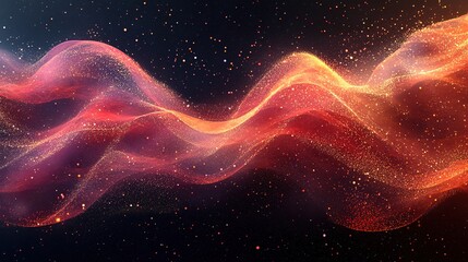 Poster - Dynamic flowing waves of light abstract digital art vibrant colors cosmic environment modern viewpoint artistic concept