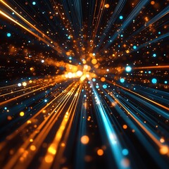 Poster - Dynamic light burst action abstract space digital art vibrant colors close-up energy concept