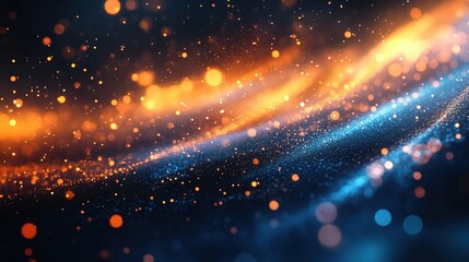 Poster - Dynamic light trails abstract space digital art cosmic environment close-up view energy and motion
