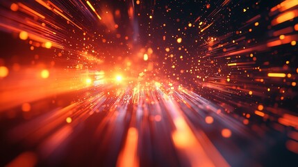 Poster - Dynamic light burst event abstract environment digital art cosmic perspective concept of energy and motion