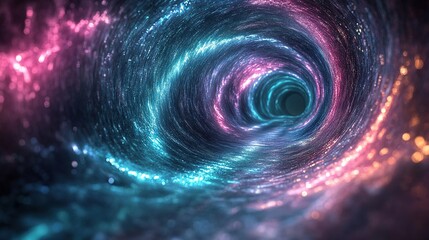 Poster - Exploring vibrant cosmic vortex outer space digital art abstract environment wide angle sci-fi concept