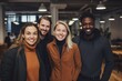 © Vorda Berge - Smiling portrait of a diverse group of business people in modern office