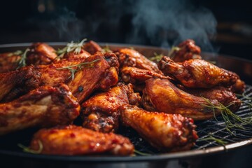 Wall Mural - Close up of fried chicken wings