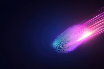 Poster - Colorful digital fingerprint design with vibrant trails in a dark background