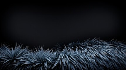 Aufkleber - Abstract dark background with spiky plant elements in light grey and dark tones