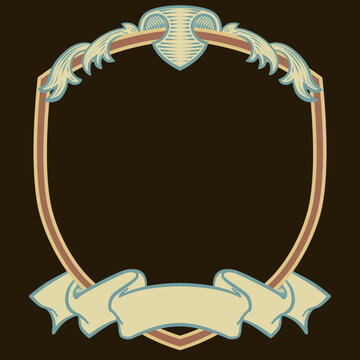 Vector Vintage Frame Ornament Decorative Design with Classic Banner