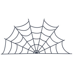 Black Spider Web Decoration. Isolated on White Background. Vector Illustration in Classic Design Pattern