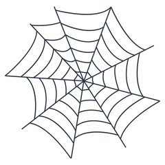 Black Spider Web Decoration. Isolated on White Background. Vector Illustration in Classic Design Pattern