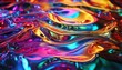 © Piyanat - Liquid Rainbow: An abstract image of vibrant, iridescent liquid swirling in captivating patterns, reminiscent of a cosmic nebula or a kaleidoscope of color.