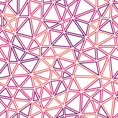 Poster - Minimal geometric background. Compact triangles size. Multiple colors style. Geometric shapes outlined. Repeatable pattern. Rose Petal Glow. Stylish vector tiles. Seamless vector illustration.