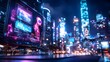 © terat - cyberpunk cityscape: drones & ai hologram - cyberpunk aesthetics