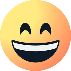 Wall Mural - happy smile emoticon, smiley face with smiling eyes emoji, grinning face emotion