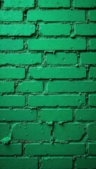 Wall Mural - weathered green brick wall with textured surface , textured, old