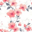 © Loopik - Soft Pink and Gray Floral Pattern with Delicate Petals