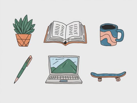 Hand Drawn Illustrations Of Everyday Items And Objects