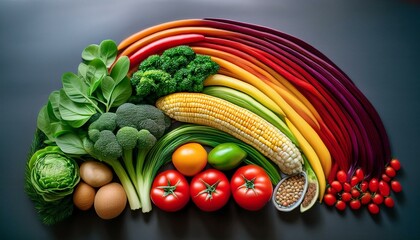 Canvas Print - Rainbow of fresh, healthy produce.