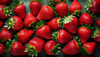 Canvas Print - Close-up of fresh, ripe strawberries.