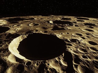Wall Mural - Moon surface view