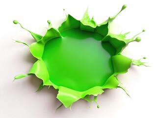 Wall Mural - Green Splash, High-Angle View, Isolated, Bright, Sharp, Color Burst, Green Paint Splash, Abstract Background