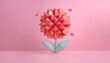 © CatNap Studio - Goal of life, growth and, motivation concept: Geometric shapes unfolding into a flower, structured growth.