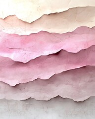Poster - Serene and tranquil abstract landscape composition featuring a soft pastel gradient from pink to beige with a delicate textured overlay in a clean contemporary minimalist style