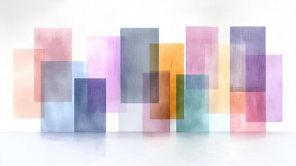 Poster - Soft and serene pastel gradient backdrop with delicate textured patterns minimalist modern design aesthetic muted color palette clean lines and geometric shapes subtle pastel brushstrokes
