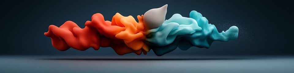 Poster - Visually stunning digital depicting the absorption emission and scattering of a wave packet at various frequencies resulting in a dynamic and colorful display of light and energy