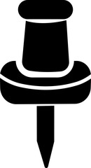 Poster - Push pin icon in flat style. Thumbtack for note attach. Paperclip symbol illustration. A needle for fixing on a board or map stock vector for web design or app isolated on transparent background.