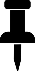 Poster - Push pin icon in flat style. Thumbtack for note attach. Paperclip symbol illustration. A needle for fixing on a board or map stock vector for web design or app isolated on transparent background.