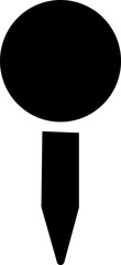 Poster - Push pin icon in flat style. Thumbtack for note attach. Paperclip symbol illustration. A needle for fixing on a board or map stock vector for web design or app isolated on transparent background.