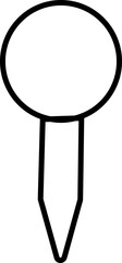 Poster - Push pin icon in outline style. Thumbtack for note attach. Paperclip symbol illustration. A needle for fixing on a board or map stock vector for web design or app isolated on transparent background.