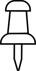 Poster - Push pin icon in outline style. Thumbtack for note attach. Paperclip symbol illustration. A needle for fixing on a board or map stock vector for web design or app isolated on transparent background.