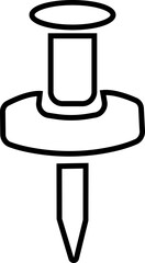Poster - Push pin icon in outline style. Thumbtack for note attach. Paperclip symbol illustration. A needle for fixing on a board or map stock vector for web design or app isolated on transparent background.