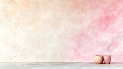 Poster - Pastel Pink and Beige Gradient Abstract Design with Soft Textured Overlay Minimalist and Contemporary Aesthetic Clean Lines and Modern Composition