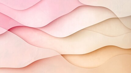 Poster - Soft and delicate pastel gradient backdrop in pink and beige tones layered with a faint textured noise pattern
