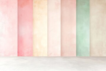 Poster - Refined and modern backdrop with a gentle pastel gradient ranging from soft pink to beige featuring a delicate textured overlay a minimalist aesthetic and an inviting tranquil lighting setup